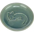 TRIXIE VOERBAK KAT KATRELIEF KERAMIEK BLAUW