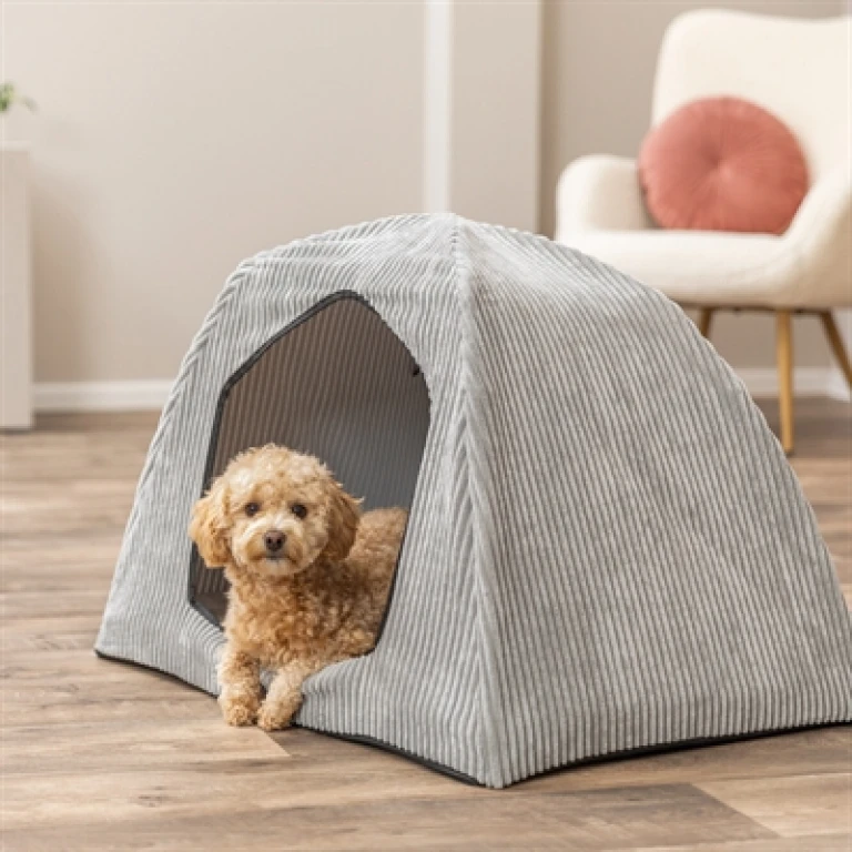 TRIXIE Hondenmand Tent Jonna Vital Ribstof Lichtgrijs - 1 stuk