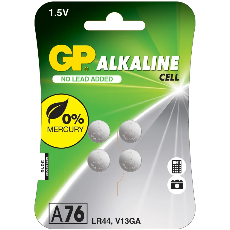GP Knoopcel Alkaline LR44 - Set van 4 stuks