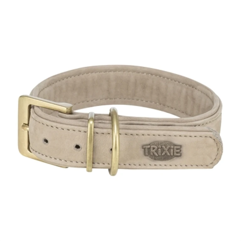 TRIXIE Hondenhalsband Pure Leer Lichtgrijs XS-S - 1 stuk