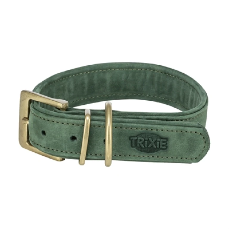 TRIXIE Hondenhalsband Pure Leer Saliegroen S-M (31-37 x 3 cm)