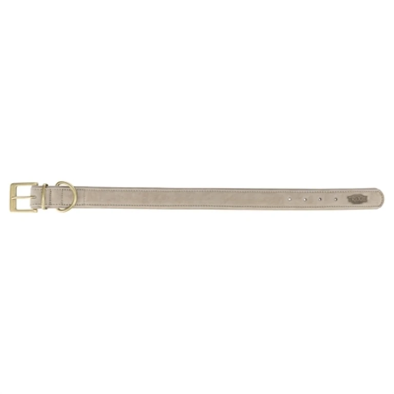 TRIXIE Hondenhalsband Pure Leer Lichtgrijs Maat L - 1 stuk