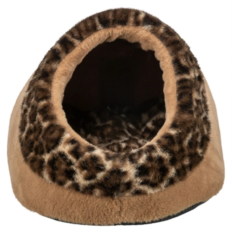 TRIXIE Kattenmand Iglo Leo Soft Pluche Bruin Panterprint - 1 stuk