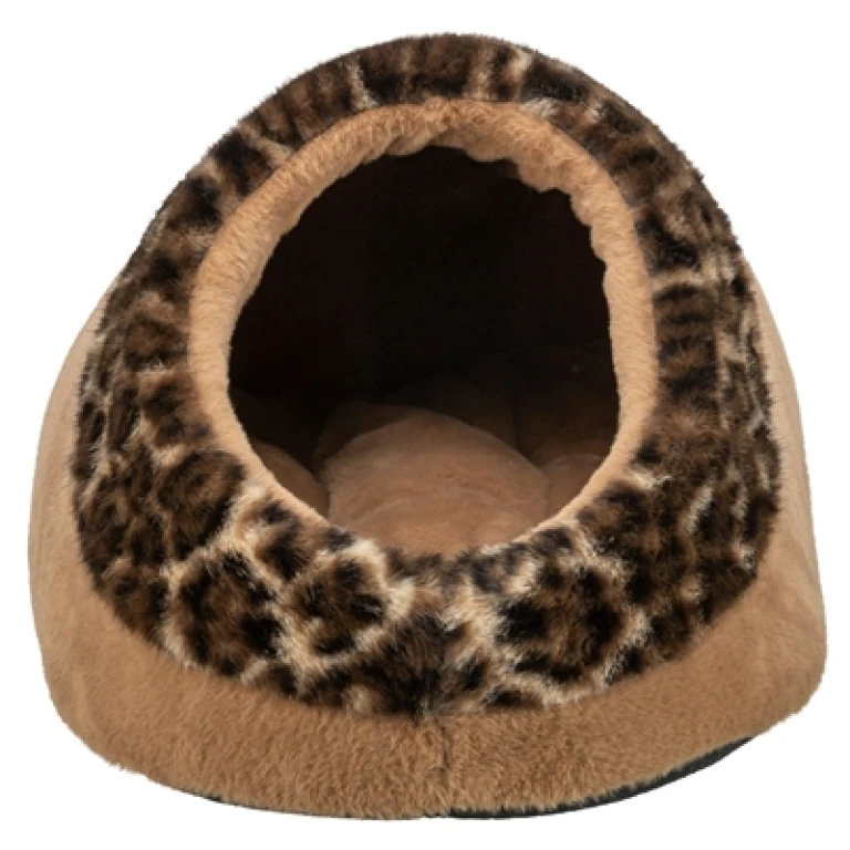 TRIXIE Kattenmand Iglo Leo Soft Pluche Bruin Panterprint - 1 stuk