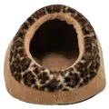 TRIXIE KATTENMAND IGLO LEO  SOFT PLUCHE BRUIN / PANTERPRINT