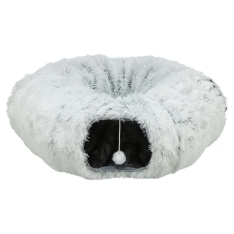 TRIXIE HARVEY PLUCHE SPEELTUNNEL / DONUT WIT / GRIJS