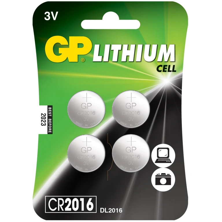 GP Knoopcel Lithium CR2016 - Set van 4 stuks