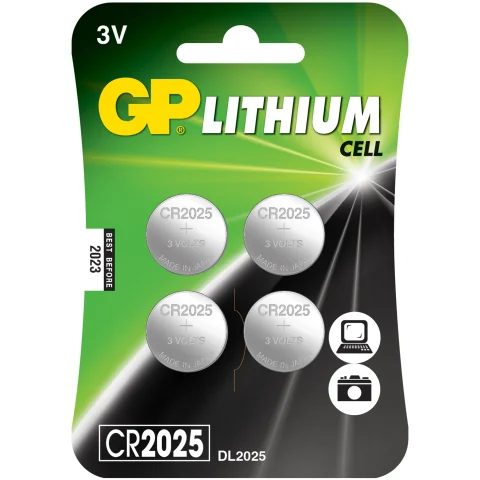 GP knoopcel lithium 4 stuks CR2025 - CL2025