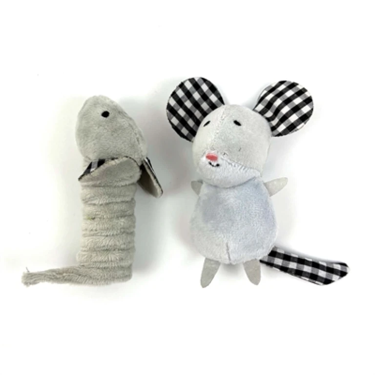 Happy Pet Tabby Patch Kattenmuizen - Set van 2 - Beige