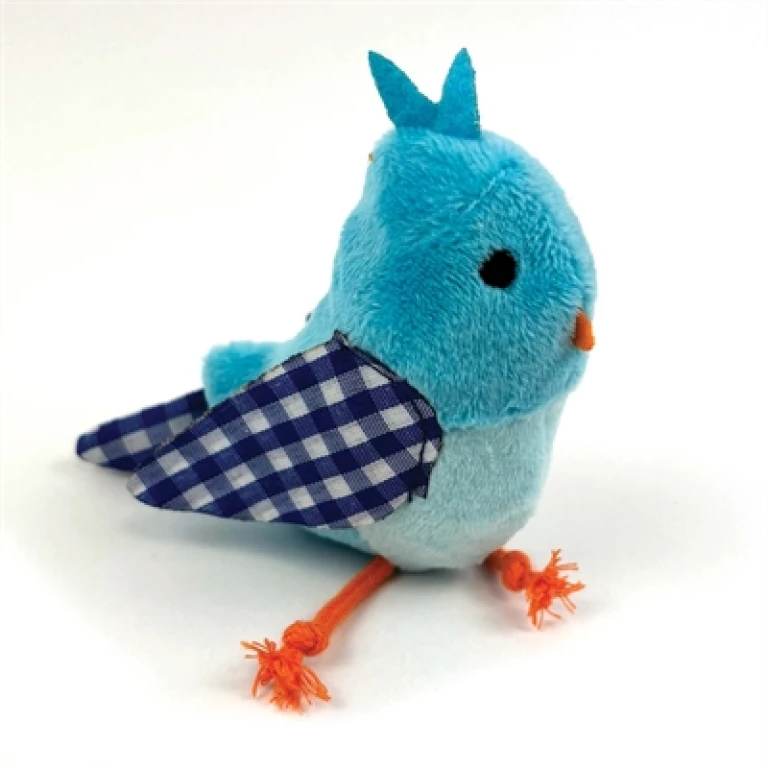 Happy Pet Tabby Patch Kattenspeelgoed Vogel Blauw - set van 2