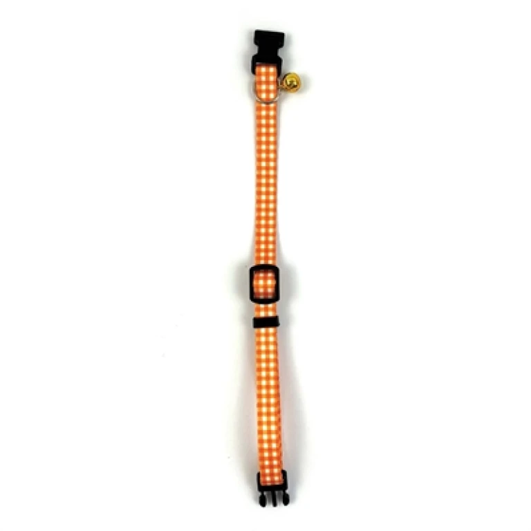 Happy Pet Tabby Patch Kattenhalsband Ruit Oranje - 1 stuk