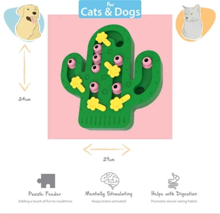 Happy Pet Tabby Patch Cactus Puzzel voor Katten - 1 stuk