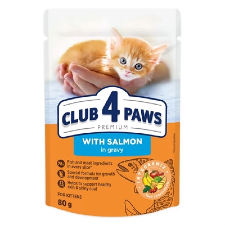 Club 4 Paws Natvoer Kitten Zalm in Saus - 24 stuk