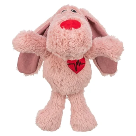 TRIXIE HOND HART PLUCHE ROZE