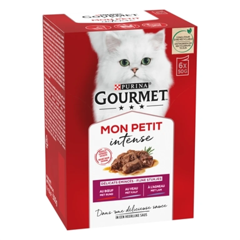 Gourmet Mon Petit Vlees Natvoer voor Katten - Set van 6