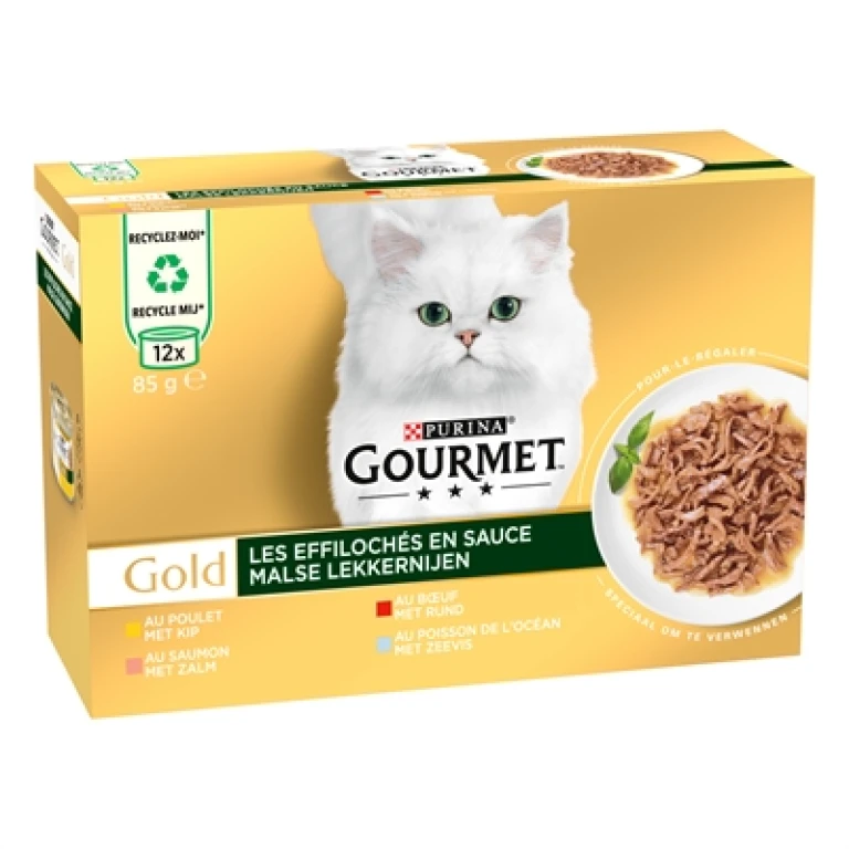 Gourmet Gold Kat Natvoer Malse Lekkernijen 12 stuk