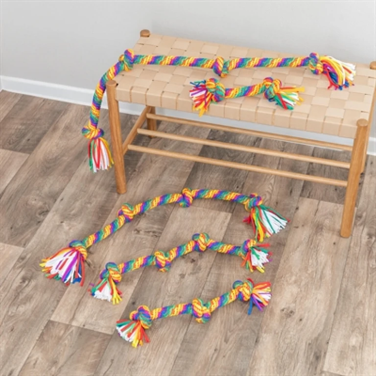 TRIXIE Flostouw Regenboog hondenspeelgoed - 30 cm - 1 stuk
