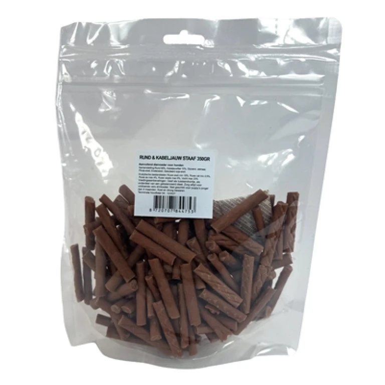 Hondensnacks Rund & Kabeljauw 350 gr