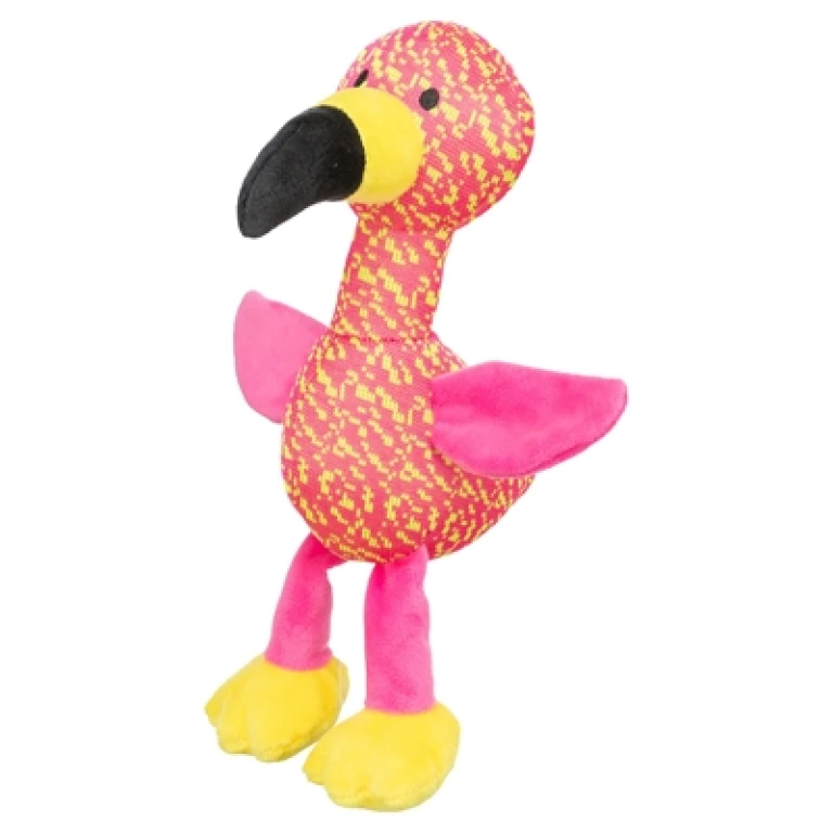 TRIXIE Flamingo Hondenspeeltje van Stof - Roze/Geel - 1 stuk