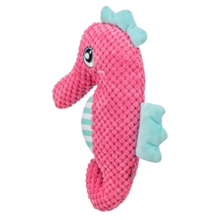 TRIXIE Hondenspeeltje Zeepaard Stoffen - Roze/Aqua - 1 stuk
