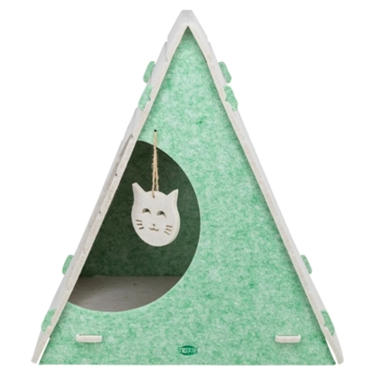 TRIXIE Kattenmand Speelbox Lucy Driehoekig Vilt Groen - 1 stuk