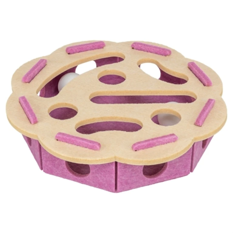 TRIXIE Hole'n'Roll Bloem Interactief Speelgoed - Roze/Beige - 1 stuk