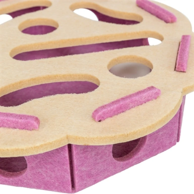 TRIXIE Hole'n'Roll Bloem Interactief Speelgoed - Roze/Beige - 1 stuk