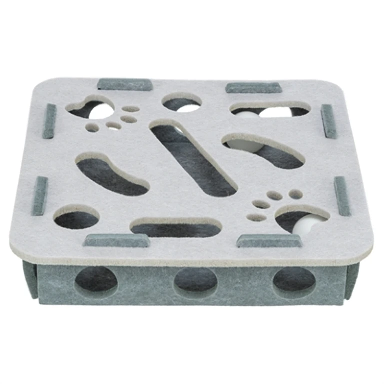 TRIXIE Hole'n'Roll Box interactief kattenspeelgoed vilt grijs - 1 stuk