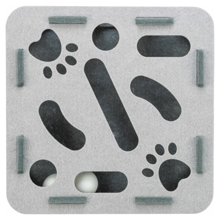 TRIXIE Hole'n'Roll Box interactief kattenspeelgoed vilt grijs - 1 stuk