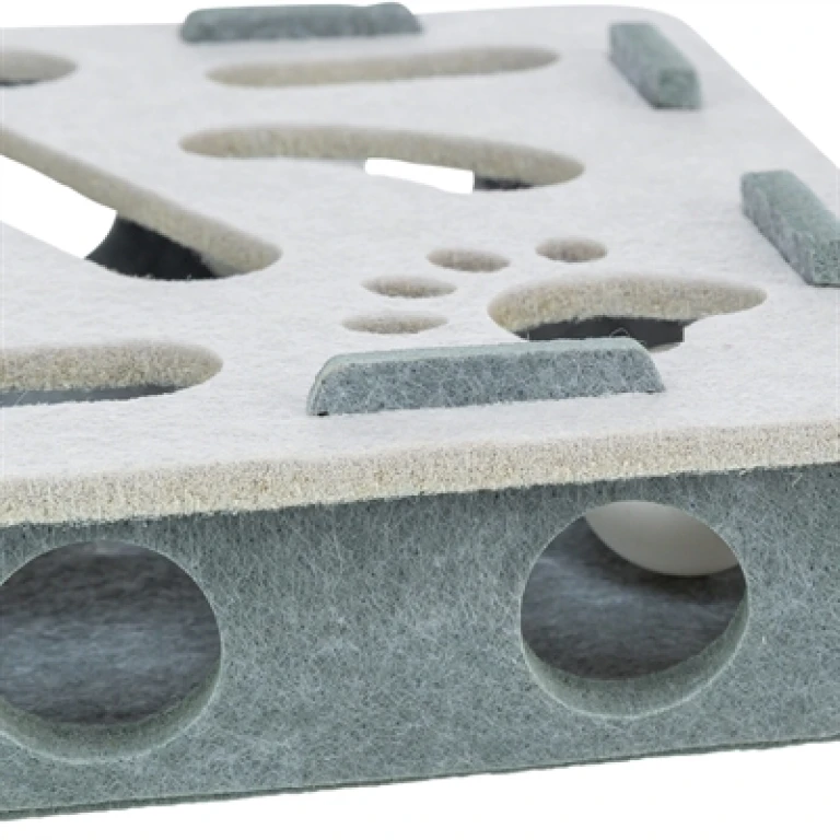 TRIXIE Hole'n'Roll Box interactief kattenspeelgoed vilt grijs - 1 stuk