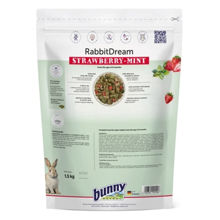 Konijnendroom droogvoer Strawberry Mint 1.5 kg