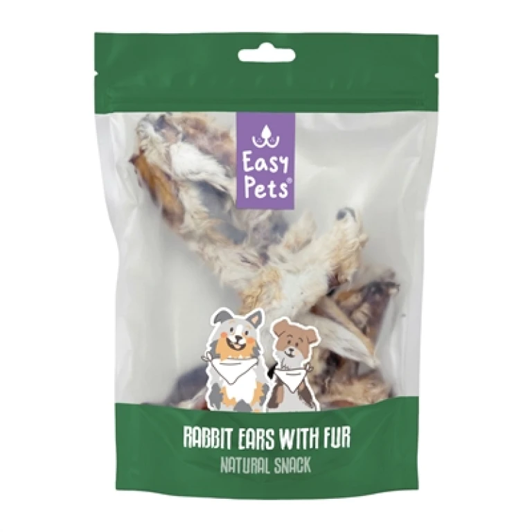 Hondensnacks Konijnenoren met Vacht - set van 7 stuks