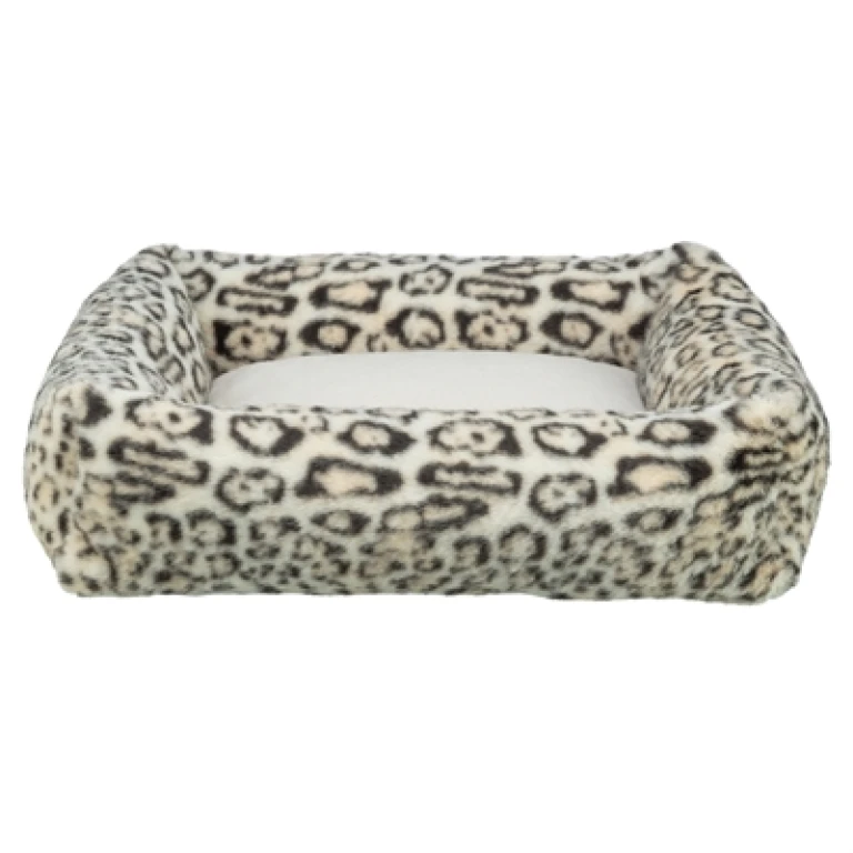 TRIXIE Hondenmand Leo Hoekig Panterprint Creme - 60x50 cm - 1 stuk