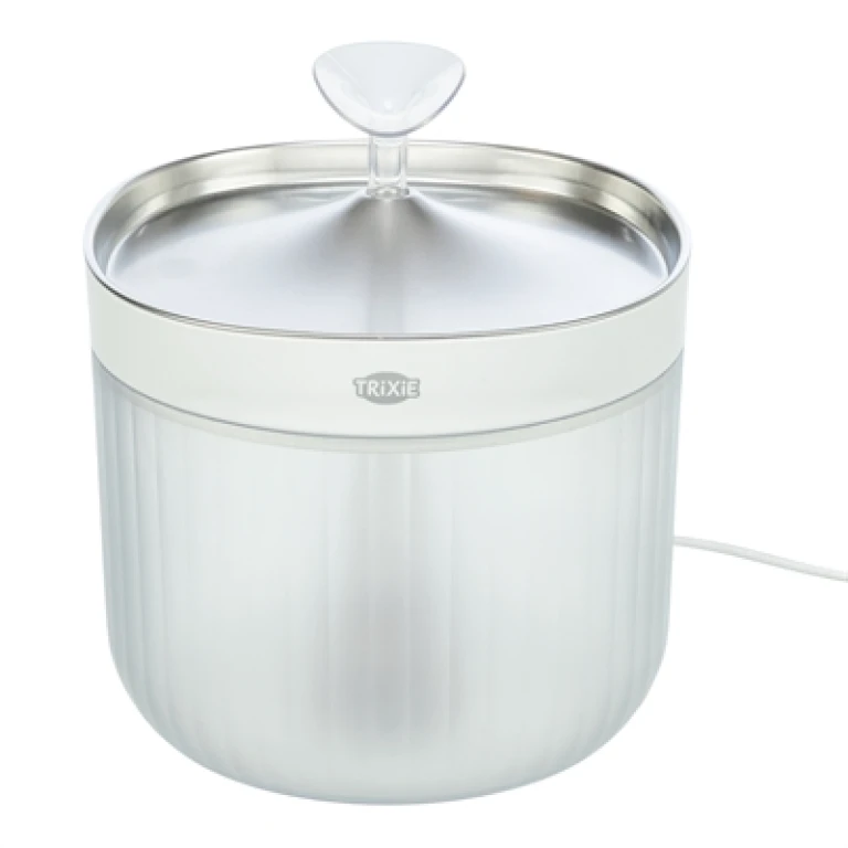 TRIXIE Aqua Clear Drinkfontein RVS/Kunststof Wit - 1 stuk