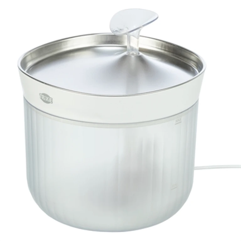 TRIXIE Aqua Clear Drinkfontein RVS/Kunststof Wit - 1 stuk