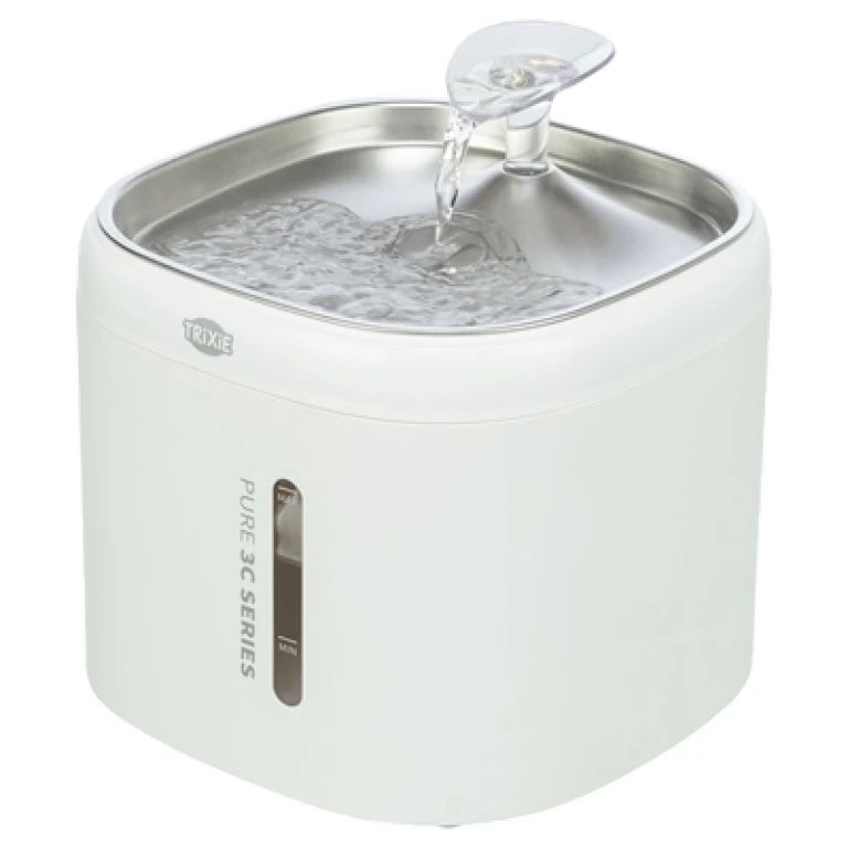TRIXIE Aqua Pure Drinkfontein Kunststof en RVS Wit - 1 stuk