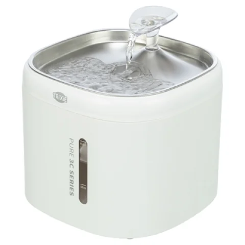 TRIXIE DRINKFONTEIN AQUA PURE KUNSTSTOF / RVS WIT