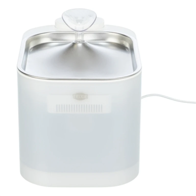 TRIXIE Drinkfontein Aqua Square Kunststof/RVS Wit - 1 stuk