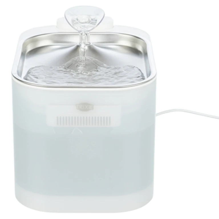 TRIXIE Drinkfontein Aqua Square Kunststof/RVS Wit - 1 stuk