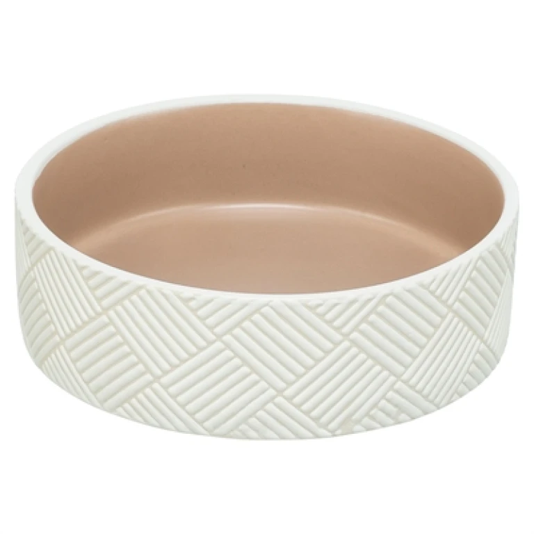 TRIXIE Voer- en drinkbak Keramiek Patroon Wit/Beige - 1 stuk