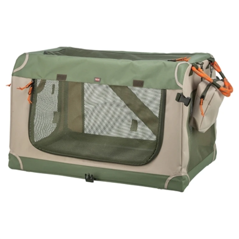 TRIXIE Kennel Comfy Bench met ligmat, olijfgroen/beige, 1 stuk