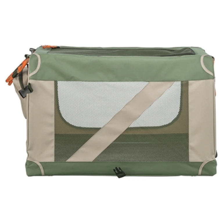 TRIXIE Kennel Comfy Bench met ligmat, olijfgroen/beige, 1 stuk