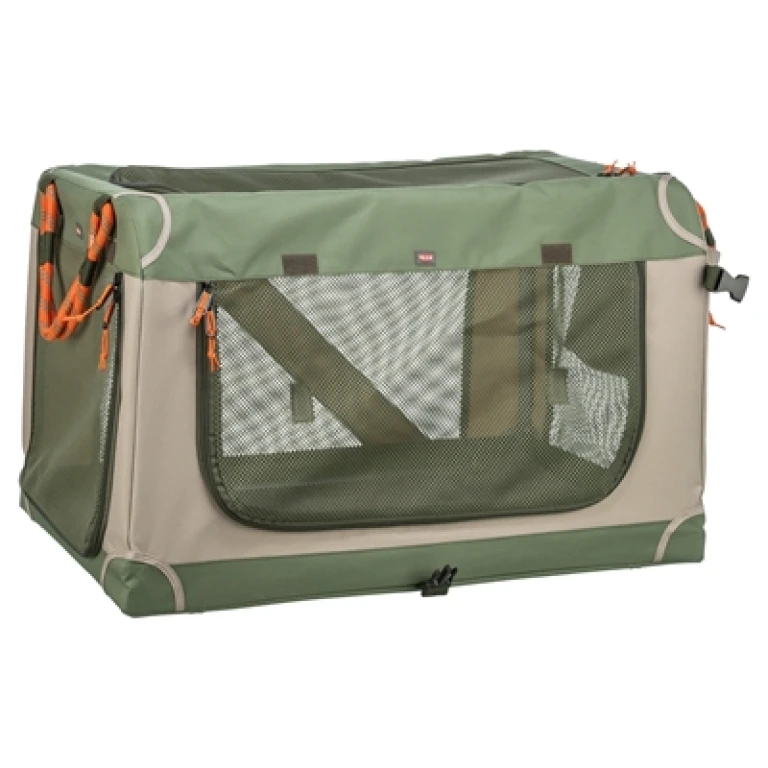 TRIXIE Kennel Comfy Bench met ligmat, olijfgroen/beige, 1 stuk