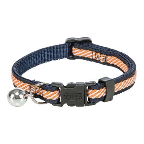 TRIXIE KATTENHALSBAND GESTREEPT BLAUW / ORANJE