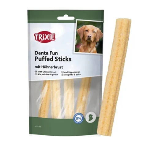 TRIXIE DENTA FUN PUFFED STICKS MET KIPPENBORST