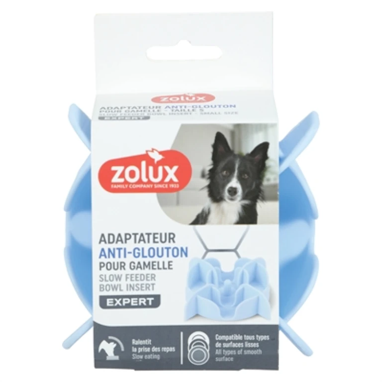 Zolux Slowfeeder Anti-Schrok Inzetstuk voor Voerbak - Blauw - 1 stuk