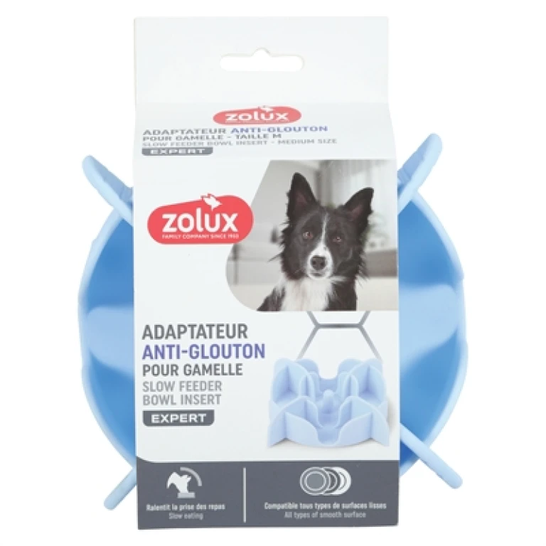 Zolux Slowfeeder Inzetstuk voor Voerbak - Silicone - Blauw - 1 stuk