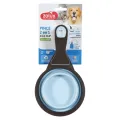 ZOLUX VOERSCHEP 2 IN 1 SCHEP / AFSLUITKLEM SILICONE BLAUW