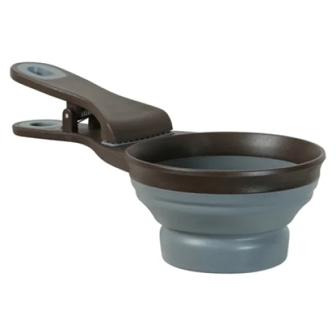 ZOLUX VOERSCHEP 2 IN 1 SCHEP / AFSLUITKLEM SILICONE GRIJS