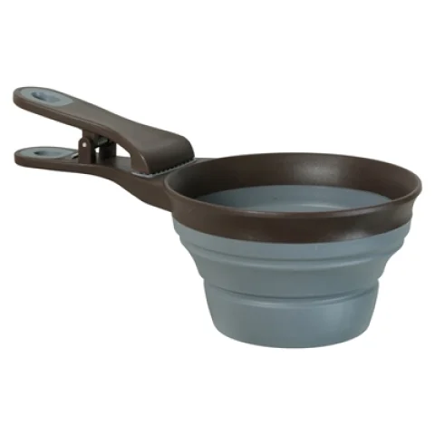 ZOLUX VOERSCHEP 2 IN 1 SCHEP / AFSLUITKLEM SILICONE GRIJS